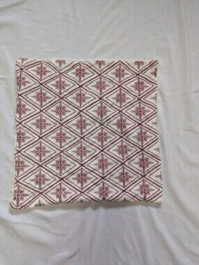 Natori Cherry Blossom Embroidered Star Burst Accent Pillow Cover 15"